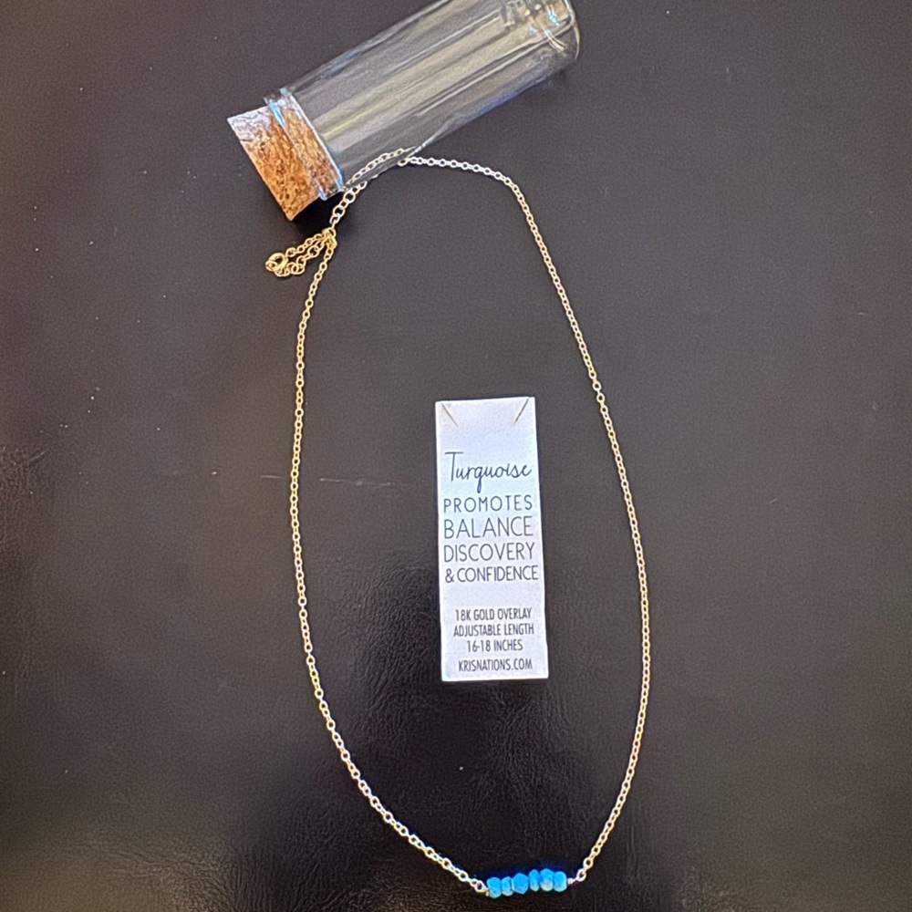 Gold Necklace with Turquoise Accents